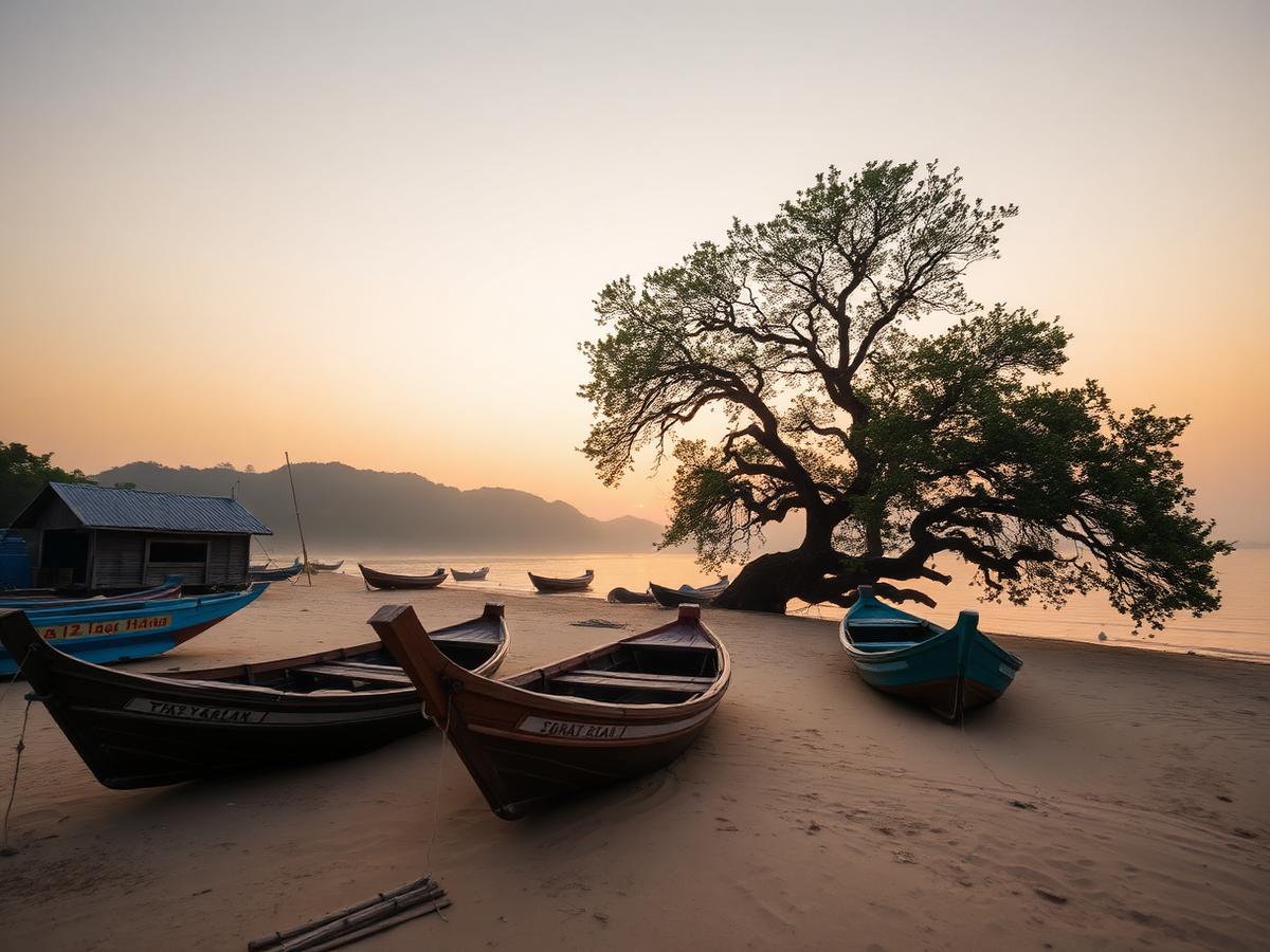 Làng chài Cù Lao Chàm buổi sớm